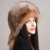 Beanie Kafatası Kapakları 2023 Kış Kadın Kürk Şapkalı Kabarık Sovyet Kadın Dış Sıcak Kaplama Kar Şapkaları 5 Kuyruklar Gerçek Soğuk Bombacı 230808