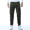 Herrbyxor 2023 Spring Mens Camouflage Tactical Cargo Men joggar Militär Casual Cotton Hip Hop Ribbon Manlig armébyxor