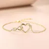 Link bransoletki bransoletka dla kobiet moda urocze serce Rose Gold Kolor Y2K łańcuch Y2K w ręku Korean Style Charm Party Girls Dift Biżuteria