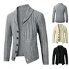 Hommes Chandails Hommes Tricoté Laine Chandail Manteau Solide Couleur À Manches Longues Vacances En Plein Air Bouton Cardigan Mâle Automne Et Hiver Tunique Décontractée