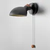 Wandlampe, Glühbirne, Licht mit Zugkettenschalter, mattes Metall, direktional, für Nachttisch, Wohnzimmer, El Home Decor