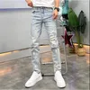 Jeans masculino QZ0721 moda 2023 passarela luxo design europeu roupas estilo festa