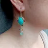 Dangle Earrings KKGEM 12x17mm Natural Green Amazonite Multi Color Crystal Drop Hook