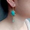 Boucles d'Oreilles Pendantes KKGEM 12x17mm Naturel Vert Amazonite Multi Couleur Cristal Goutte Crochet