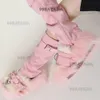 Fashion Niche 384 Style High Talèled Plateforme Femmes Double Wear Cosplay Lovely Princess confortable Flock Punk Boots d'hiver 230807