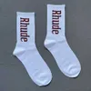 Men's Socks Rhude Simple Letter High Quality Cotton Designer European American Street Trend Socks Men and Women Socks Rhude Couple In-Tube Socks Good