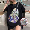 TShirt da donna Summer women messenger bag tasca stampata con cerniera Versione europea ampia maglietta casual da coppia di grandi dimensioni 230807