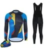 Ensembles de course VTT hommes vtt route respirant poche arrière sport séchage rapide maillot hiver Polyester à manches longues ensemble de cyclisme