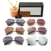 Óculos de sol femininos masculinos armação de metal espelho de vidro, óculos de condução ao ar livre Óculos de sol de designer de luxo uv400 com caixa