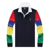 Marchio di fama internazionale British Royal Leisure Nuovo prodotto Leggero lusso in puro cotone Polo da uomo a maniche lunghe Colore a contrasto semplice