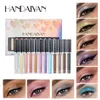 Eye Shadow Handaiyan 12 Colors Жидкие набор для век набор для макияжа полная профессиональная жемчужная блеска металлические тени для век макияж пигмент косметический 230807