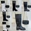 2023 designer Luxury Vintage round toe thigh-high boots sexy womens genuine Leather upper catwalk diamond boot lady fashion Chunky High-heeled comfort shoes size 40