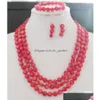 Earrings Necklace Set European Womens Jewelry 3-Layer Coral Decoration Selling Drop Delivery Sets Dhgarden Dhcpb