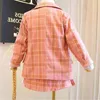 Kleding Sets Lente Herfst Meisjes Studenten Plaid Pak Lange Mouwen Vest Jas Plooirok Kinderen Baby Kids Outfits 230808