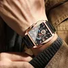 Wristwatches Sdotter BINBOND 2023 Luxury Business Men Watches Gold Quartz Stainless Steel Sport Square Clock Waterproof Date Watch Relogio M