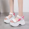 112 sandalet kadın tıknaz platform yaz yüksek topuklu kadın pembe takma kadınlar için peep ayak parmağı feminina 9.5cm 230807 361
