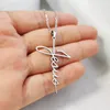 10pc/lot New Letter JESUS Cross Stainless Steel Pendant Necklaces Women Men Dainty Handwriting Style Charms Choker Party Jewelry Gift SN346