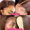 Transparent 13X4 Chocolate Brown Straight Lace Front Wig Pre Plucked Brazilian Honey Blonde Colored Human Hair Wigs For Women