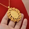 Pendant Necklaces Dubai 24K Gold Color Plated Luxury Golden Beauty Head Portrait Necklace For Women Girls Men