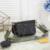 Çok Pochette Accessoires Çanta Crossbody Tasarımcı Kadınlar Deri Zincir Debriyaj Klasik Çiçek Izgara Siyah Pembe Bej Çanta Omuz Çantaları Çanta