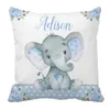 مجموعات الفراش Lvyziho Baby Boy Crib Custom Name Flower Blue Elephant Bedding Set Baby Shower Gift Set 230809