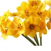 Decorative Flowers Wreaths Daffodils Simation Flower Bouquet High-Grade Arrangement Living Room Desktop Floral Home Decoration Fake Dh8Ck