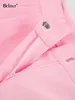 Vrouwen Broek Capri Bclout Elegante Losse Roze Broek Vrouwen Zomer Office Lady Hoge Taille Lange Broek Mode Effen Party Wijde pijpen Broek Vrouwelijke 230809