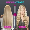 Conjunto de estilo de cabelo profissional 5 em 1 - escova de ar quente, alisador, volumizador, modelador de cabelo escova destacável para todos os tipos de cabelo - embalagem de bolsa