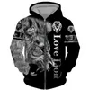 Men's Hoodies 3D Lion Printed Zipper Hoodie Autumn And Winter Sportswear Sweatshirt Trousers Suit Casual Clothing Women's Sportswe