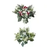Decorative Flowers Pillar Candle Rings Wreath Artificial Leaves Greenery Candleholders Wreaths For Festivals Tabletop Easter Home Decoration