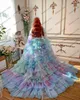 Casual Dresses 2023 Designer Mesh Prom Party Gowns Detachable Train Pretty Colorful Tulle Beads Pageant Dress Luxury Ruffles Formal