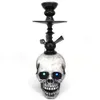 Skull Hookahs Zestaw LED Oczy Eye Świecie USB ładowanie palenia Rura pojedyncza rurka narguile kompletna shisha z akcesoriami HKD230809