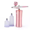 Airbrush Tattoo Supplies Top 0.4mm Pink Mini Air Compressor Kit Air-Brush Paint Spray Gun Airbrush For Nail Art Tattoo Craft Cake Nano Fog Mist Sprayer 230808