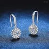 Pendientes colgantes Real 1CT Gota de moissanita para mujer Plata de ley 925 D VVS1 Lab Diamond Pass con regalo Gra