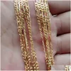 Chains 2Mm Sier Plated Chain Necklace For Women Men Fashion Gold Colors Choker Fit Pendant Jewelry 16-30 Inches Drop Delivery Necklace Dhv63