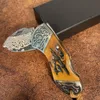 Top Quality S7211 Damascus Pocket Folding Knife Bone Handle Outdoor Camping Hiking Fishing Small EDC Pocket Gift Knives