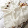 Blanket REGINA Brand Chunky Knit Chenille Cute Pompoms Home Decorative Warm Weighted Cozy Sofa Bed TV Knitted Throw 230809