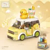 Outros brinquedos Loz Unit Blocks on Wheels Small Particle Assembly Puzzle Toy Wedding Decoration Q Cute Car Mini Friends Gift 230809