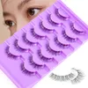 Transparent Stalk 7Pairs/set Natural Long False Eyelashes Dramatic Fluffy 3D Faux Mink Lashes Wispy Eye Lashes Thick Soft Daily E426