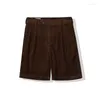 Heren Shorts Amekaji Vintage Corduroy Mannen Zwarte Dikke Multi-pocket Rits Cargo Man 2023 Zomer Katoen Casual Korte broek