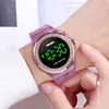 Skmei Women Watch Fashion Led 디지털 레이디 시계 투명한 PU 스트랩 방수 3ATM Girls Wristwatches 1597