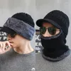 Beralar 2023 Kış Erkek Kadınlar Kalın Beanie Şapka Örgü Kapak Kadın Yün Boyun Eşarp Balaclava Maske Bonnet Şapkaları Set