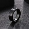 Klusterringar mäns svart 6mm bredd enkel ring för kvinnor mode charm unisex smycken gåvor grossist