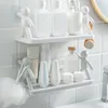 Accessori per mensole da bagno Mensola per doccia Organizer angolare Nodrill Portaoggetti in plastica per WC da cucina 230809