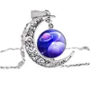 Anhänger Halsketten Mode Neba Space Universe für Frauen Galaxy Sternenhimmel Halbsichel Mond Sier Ketten Neue Schmuck Drop Lieferung Stift Dh61X