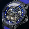 Montres-bracelets BINBOND Double Tourbillon Montres Hommes Mode Affaires Automatique Montre Mécanique Casual Cuir Étanche Squelette