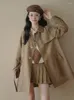 Kvinnors dike rockar engelska stil långärmad vindbrytare jacka vår och hösten chic mode pendlande kvinnlig tunn kappa