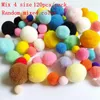 Dekorative Blumen 200-60 Teile/los Pompom Ball Fell Plüsch Gemischte Farbe Kreative Kinder Handgemachte Material Für DIY Handwerk Liefert