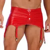 UNDUPTS MENS SEXY WETLOOK FERİKYACI PATENTİ METAL KLİPLERİ İLE DERİ DERİ JOLINGERIE NEGARE CLUB SAHNESİ Performans Kostüm