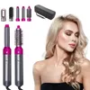 5-in-1 Professional Hair Styling Set - Hot Air Brush, Straightener, Volumizer, Curler & Detachable Brush for All Hair Types-Colorful Package